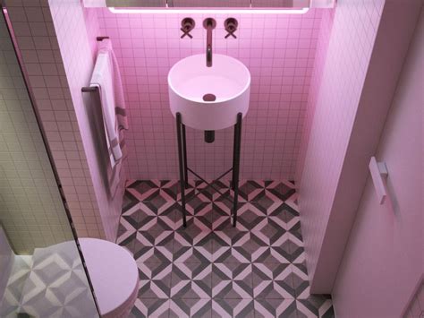 neon pink bathroom lighting | Interior Design Ideas