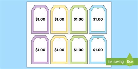 Editable Price Tag Template | K-2 Money Teaching Resources