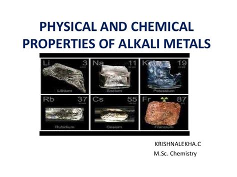 Physical and chemical properties of alkali metals