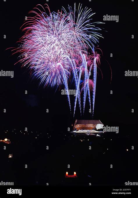 Fireworks on opening night. Crystal Palace Bowl, LONDON, United Kingdom ...