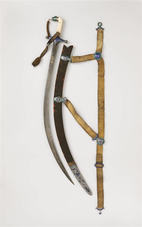 Sword (Shamshir) with Scabbard and Belt | hilt, scabbard, and belt, Indian; blade, northern ...