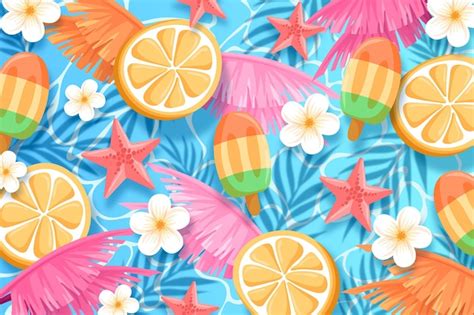 Free Vector | Summer background for zoom theme