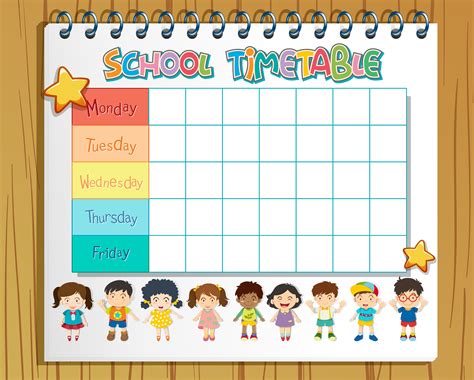 School timetable planner in notebook 684945 Vector Art at Vecteezy