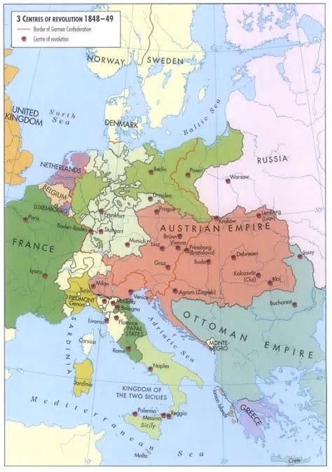 (1848-1849) Centers of Revolution in Europe | European history, Europe map, History nerd