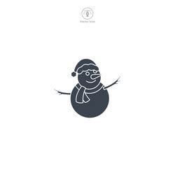 Snowman icon symbol isolated on white background Vector Image