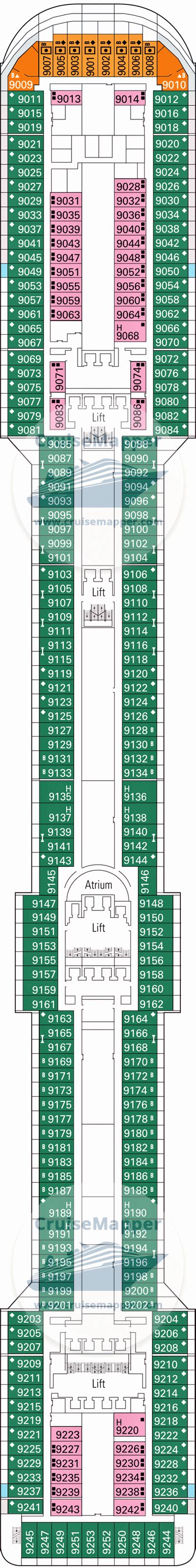 MSC Fantasia deck 9 plan | CruiseMapper