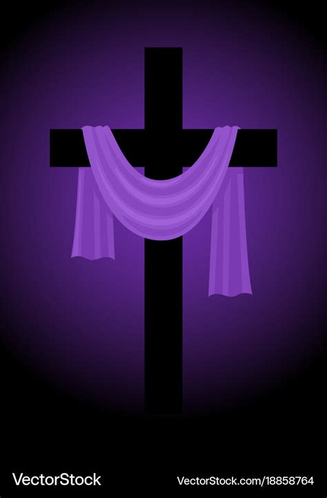 A cross with purple sash Royalty Free Vector Image