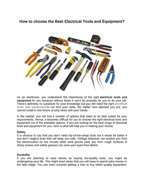 How to choose the Best Electrical Tools and Equipment? by TECHBASHA - Issuu