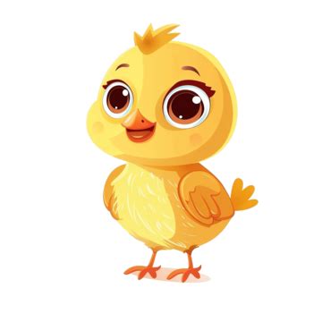 Cute Funny Little Chick Chiken Hen Cartoon Flat Style Design, Chicken, Chick, Cute PNG ...