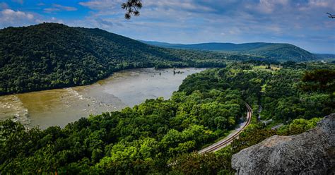 View of Potomac River from Weverton Cliffs along the Appalachian Trail ...