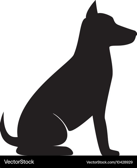 Dog sit silhouette Royalty Free Vector Image - VectorStock