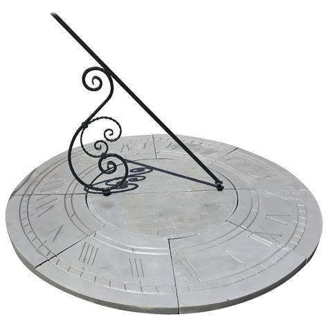 Six Foot Diameter English Cast Stone Sundial with Scrolled Gnomon For ...