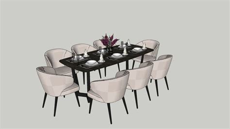 Black and White Dining Table with Chairs