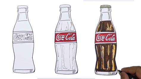 How to draw a Coca-Cola Bottle easy./ Easy Coca-Cola bottle drawing ...