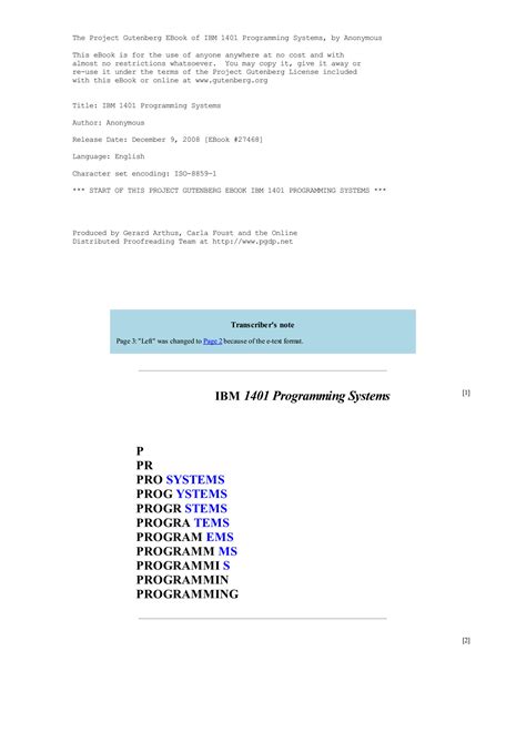 SOLUTION: Ibm 1401 programming systems by anonymous pdf - Studypool