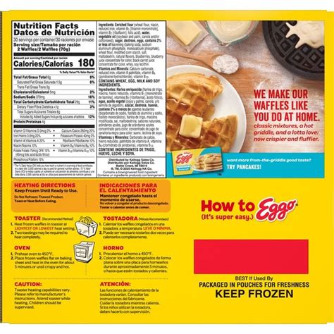 Kellogg's Eggo Frozen Waffles Blueberry (74.1 oz) - Instacart