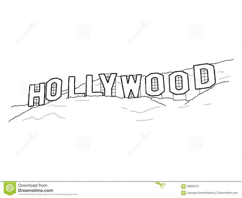 Hollywood Sign Coloring Page