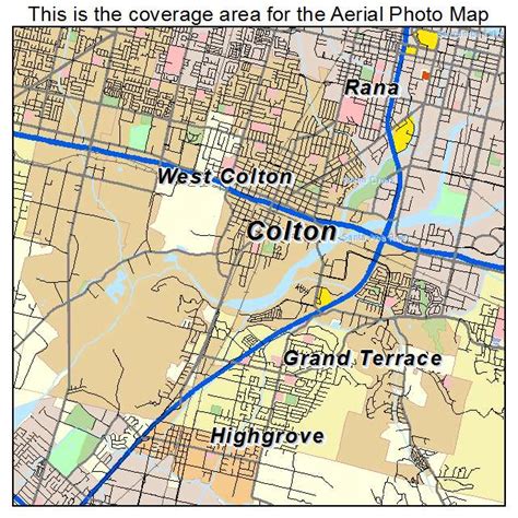 Aerial Photography Map of Colton, CA California