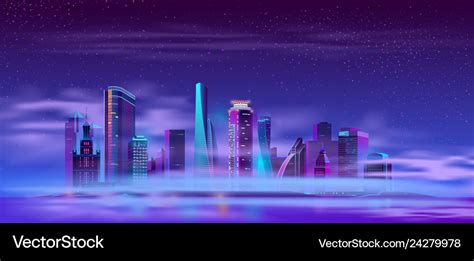 Future city on artificial island cartoon Vector Image