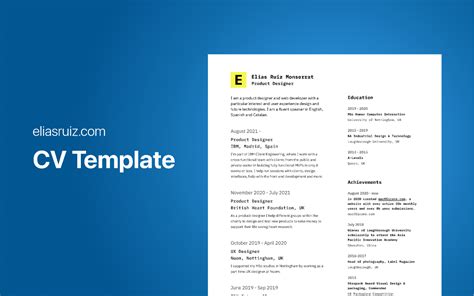 CV / Resume Template | Figma