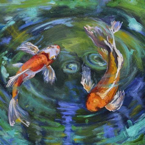 Koi Swirl Painting by Donna Tuten