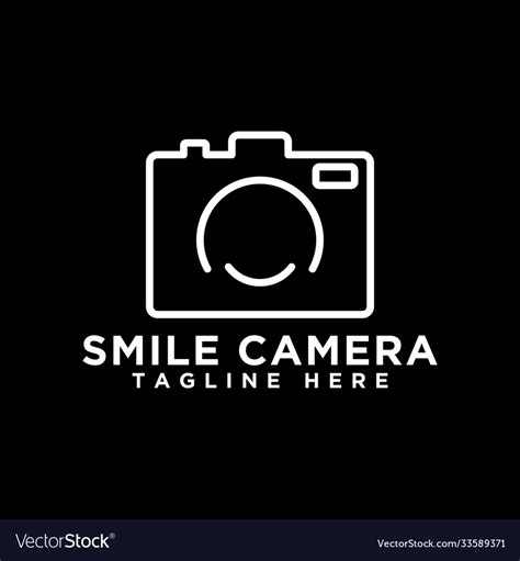 Simple outline camera logo icon Royalty Free Vector Image