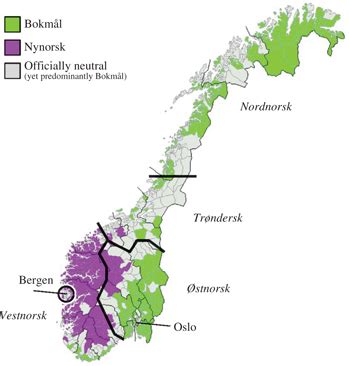 Distribution of the written language forms Bokmål and Nynorsk across... | Download Scientific ...