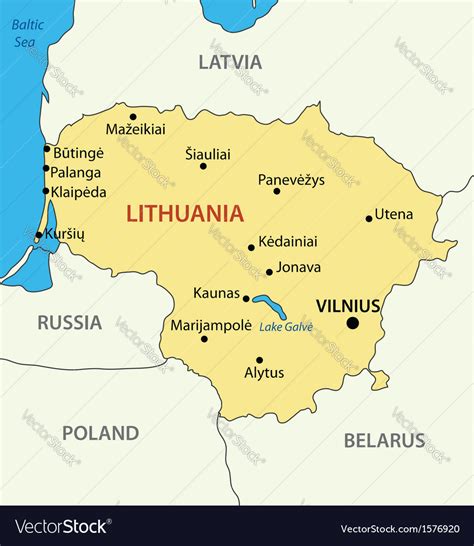 Republic of lithuania - map Royalty Free Vector Image