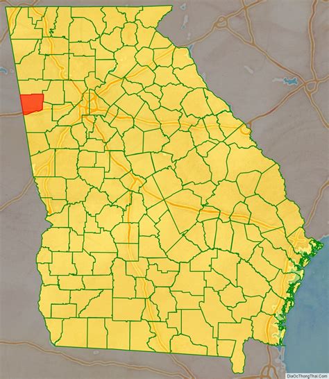 Map of Haralson County, Georgia - Thong Thai Real