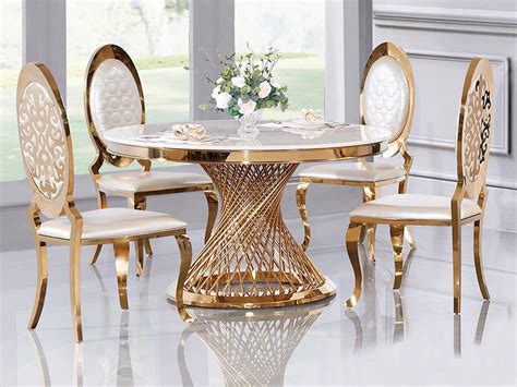 51" Round Cultured Marble Dining Table Only