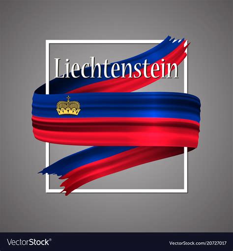 Liechtenstein flag official national 3d Royalty Free Vector