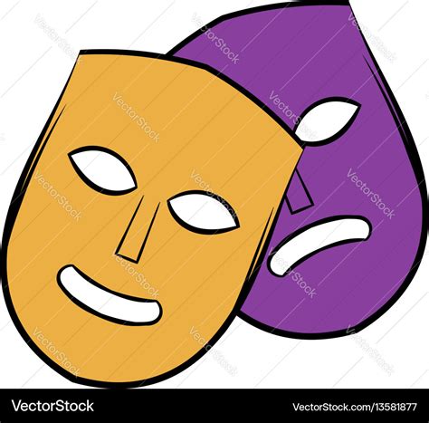 Theater masks icon cartoon Royalty Free Vector Image