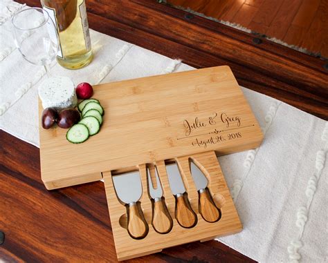 Personalized cheese board set, Custom cheese board set, Engraved cutting board, Wedding gifts ...