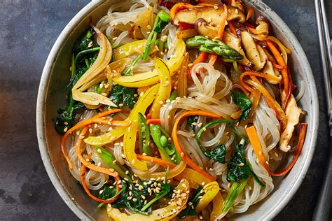 Spring Vegetable Japchae (Korean Glass Noodles) Recipe