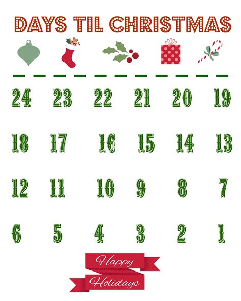 Free Printable Christmas Calendar - Printable Word Searches