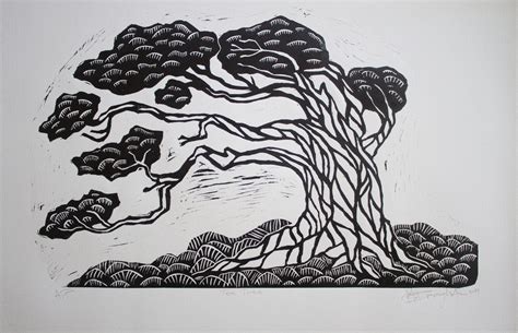 Tea Tree lino cut print - Art Lovers Australia