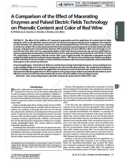 (PDF) A Comparison of the Effect of Macerating Enzymes and Pulsed Electric Fields Technology on ...