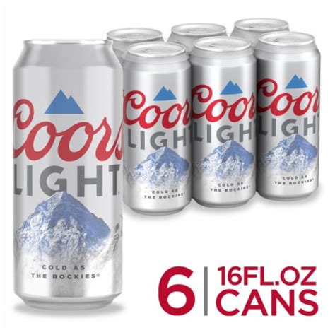 Coors Light American-style Light Lager Beer, 6 cans / 16 fl oz - Foods Co.