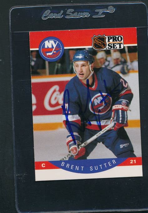 1990/91 Pro Set #191 Brent Sutter Islanders Signed Auto *B1434 | eBay