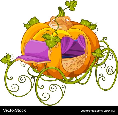 Pumpkin turn into a carriage for cinderella Vector Image