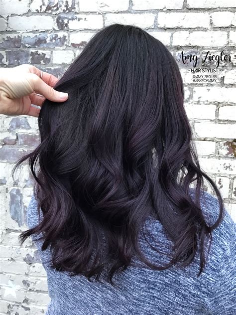 Deep dark brunette eggplant color by @amy_ziegler Hair Color And Cut ...