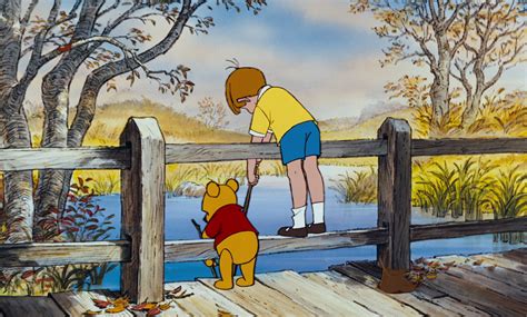 Image - Christopher Robin and Pooh Bear are both on a bridge.jpg ...