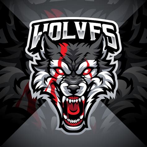 Premium Vector | Wolves head esport mascot logo design