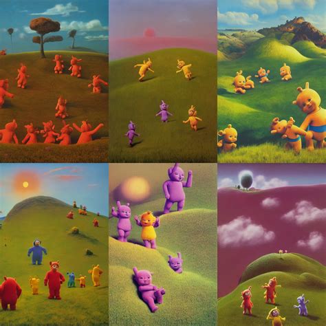 the Teletubbies on a hill painted by Zdzisław | Stable Diffusion | OpenArt