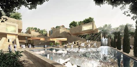 gmp architekten's third prize proposal for noble quran oasis in medina