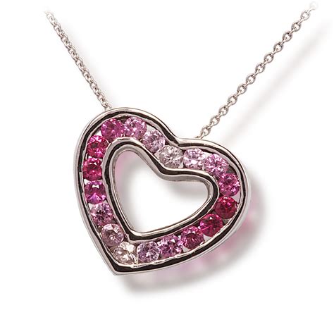 Ladies Pink Sapphire Heart Necklace - Recently Sold Treasures