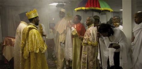 Ethiopian Orthodox Church Priest doing liturgy