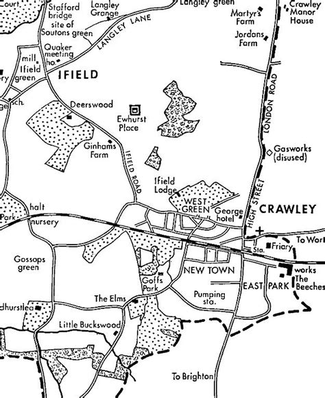 Old map of Crawley. | Crawley, Old map, New town