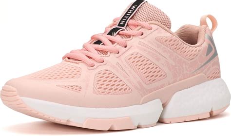 Buy WHITIN Pink Running Shoes for Women with Arch Support Size 8 Stylish Comfortable Cushioning ...