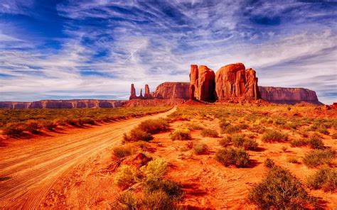 Download Path Nature Canyon Utah Desert Monument Valley HD Wallpaper